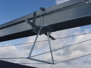 Trogkettenförderer KT mit Seilspannung vom Stahlrundsilo zu Gebäude