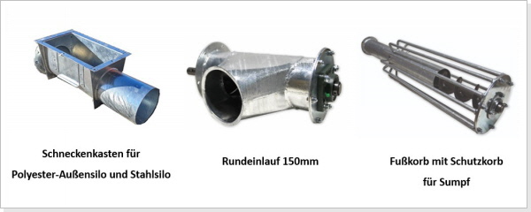 Einlaufkasten - Rundeinlauf - Fußkorb für Rohrschnecken - Förderschnecken