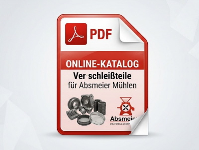 Button f&uuml;r Online Katalog Verschlei&szlig;teile f&uuml;r Absmeier M&uuml;hle