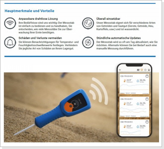 Wireless Funk-Sensor-Speer - Funkmessstab für Temperatur- und Feuchteüberwachung - mit App für Smartphone