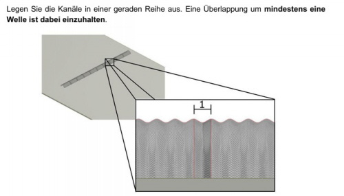 Halbrundkanal f&uuml;r Getreidebel&uuml;ftung - Verlegung der Kan&auml;le