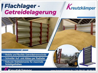 Mobile Trennw&auml;nde f&uuml;r Flachlager Getreide