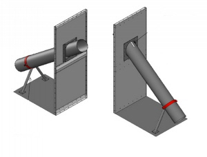 Rechtecklagersilo - Vierecksilo - Schneckenentnahmerohr zur Entlleerung des Silos